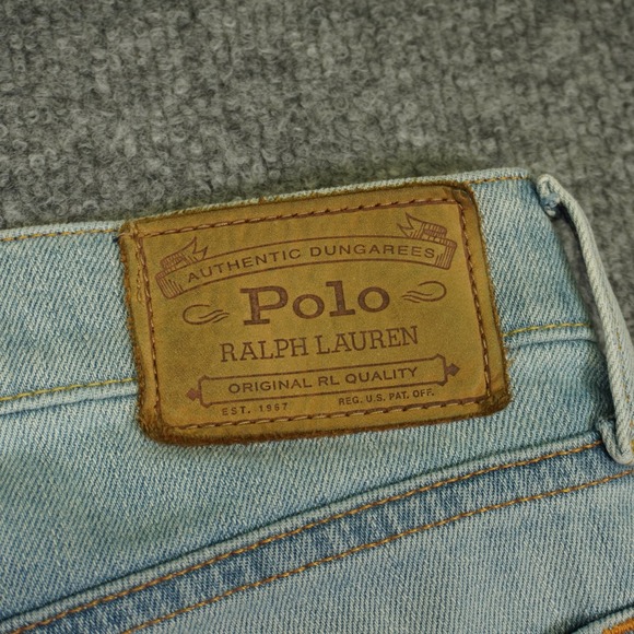 Polo Ralph Lauren Varick Slim Straight Jeans Mens 35x30 (Fits 38x31) Light Blue - Picture 14 of 16